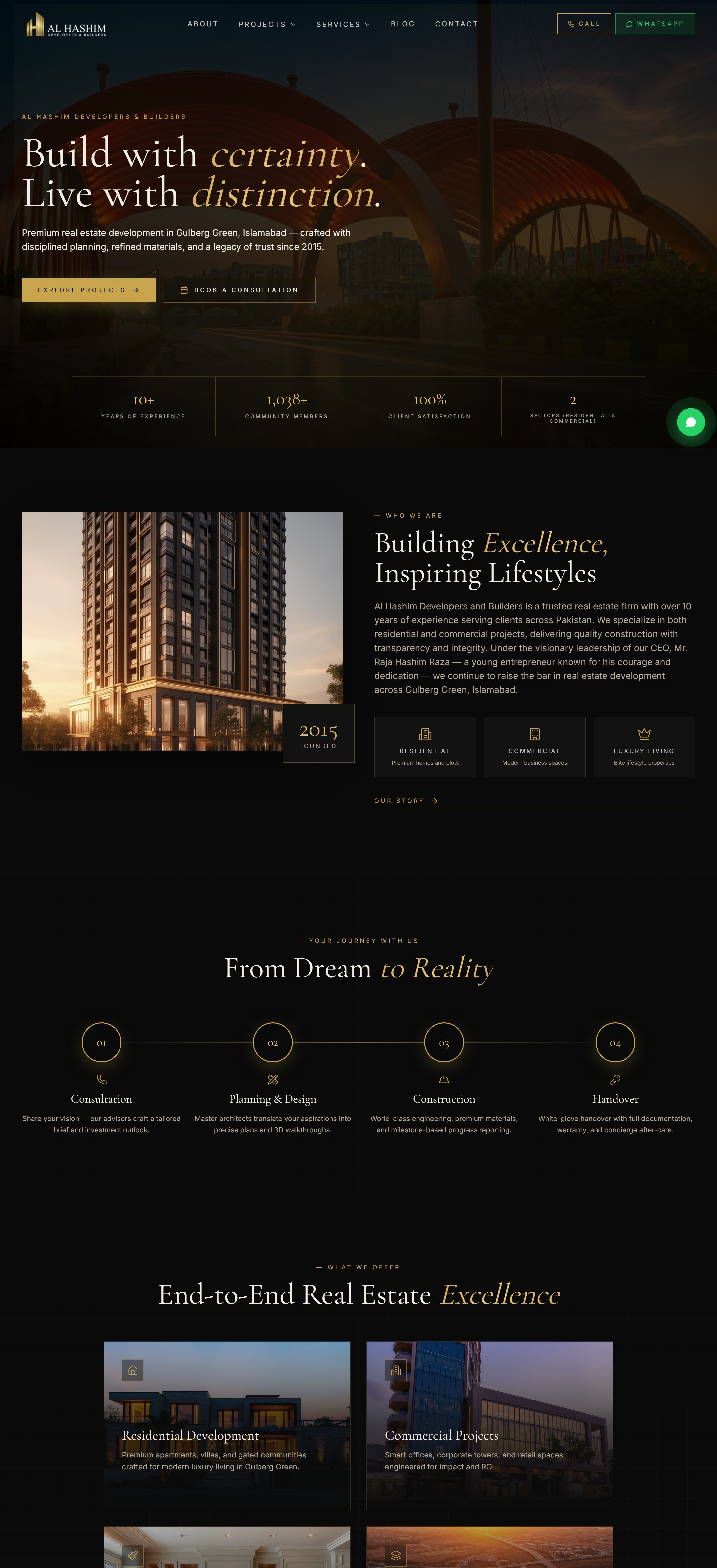 Al Hashim Developers website screenshot