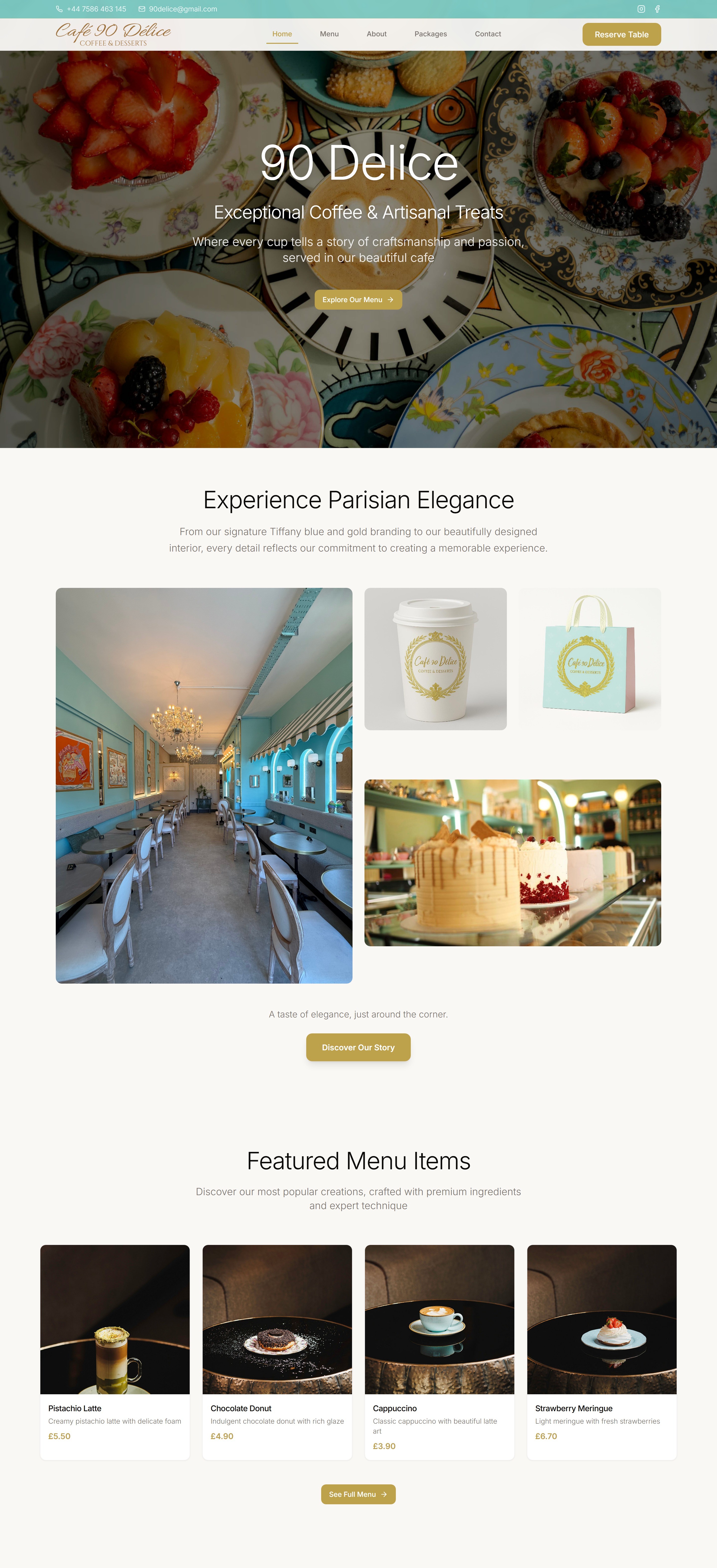 Cafe 90 Delice website screenshot