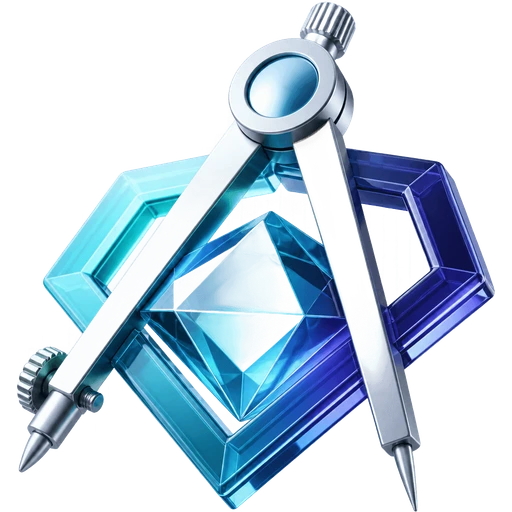 3D precision compass and geometric crystal