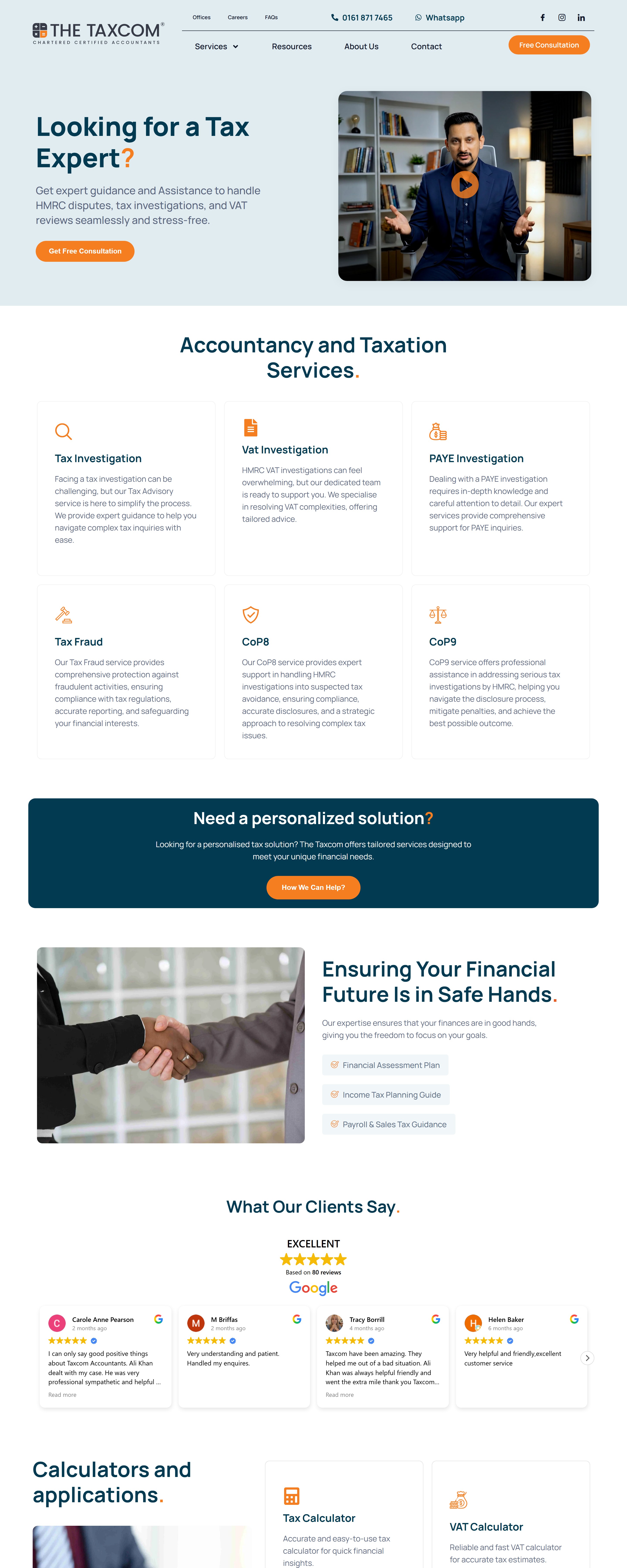 Taxcom website screenshot