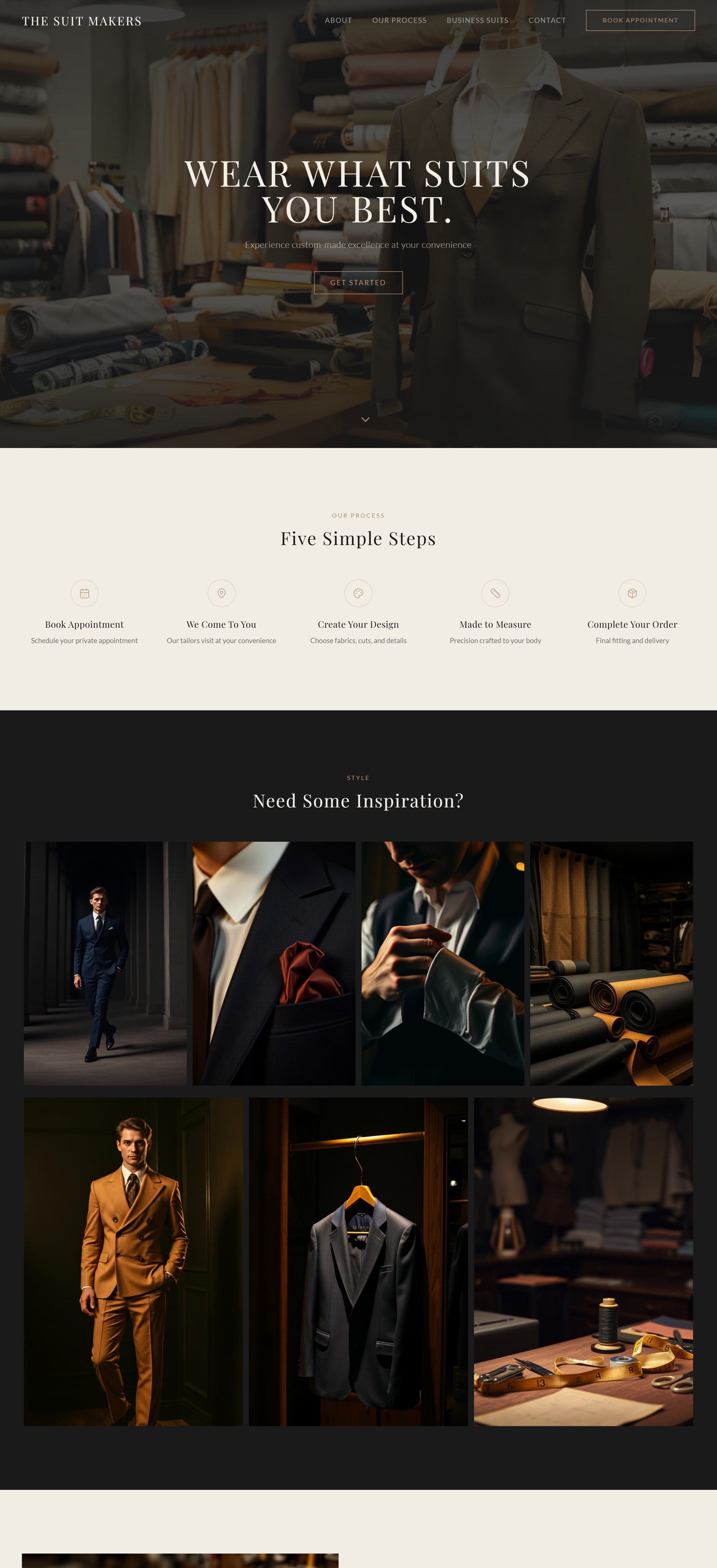 The Suitmakers website screenshot